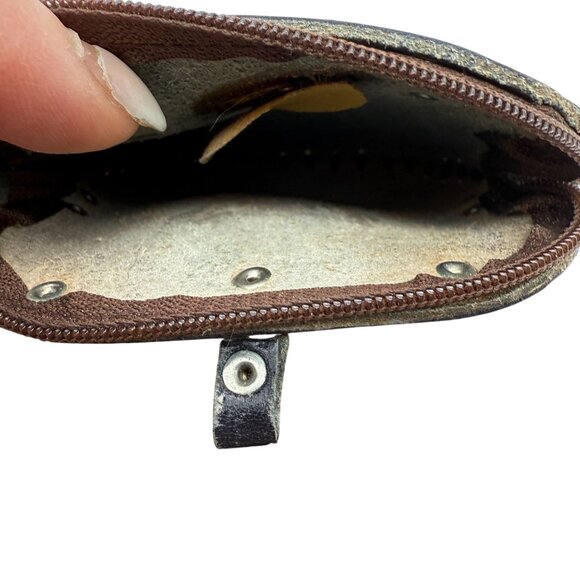 Handcrafted Leather Owl Design Coin Purse Wristlet Snap Zipper Closure - Picture 7 of 9